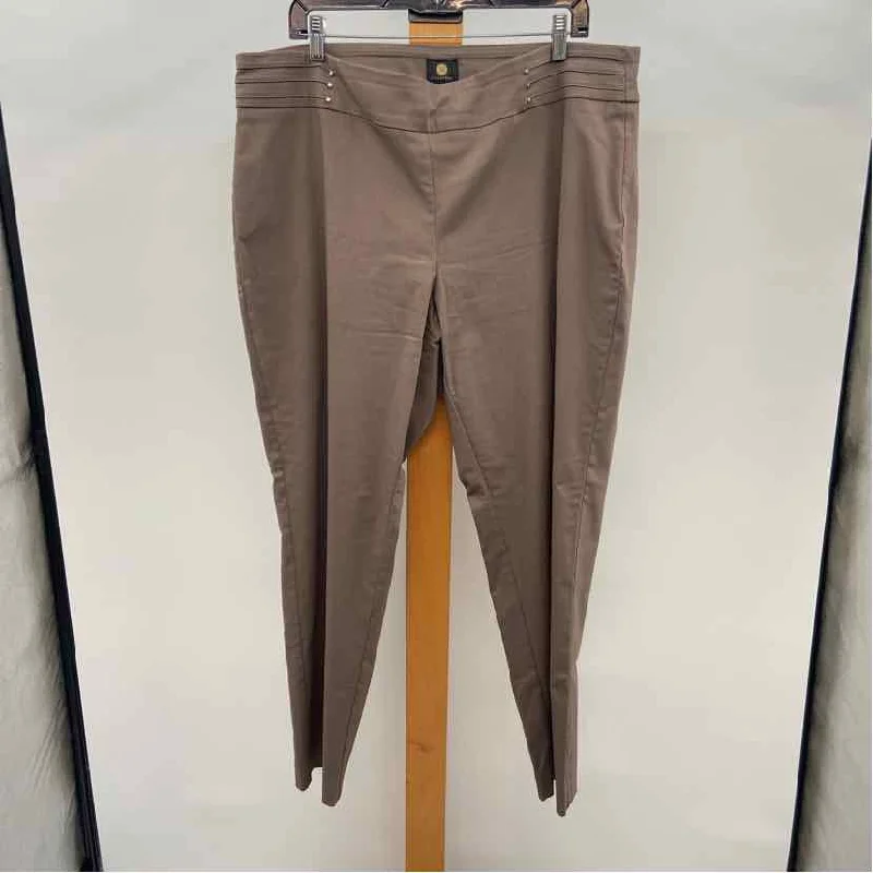 JM Collection Women's Size 18W Taupe Solid Pants