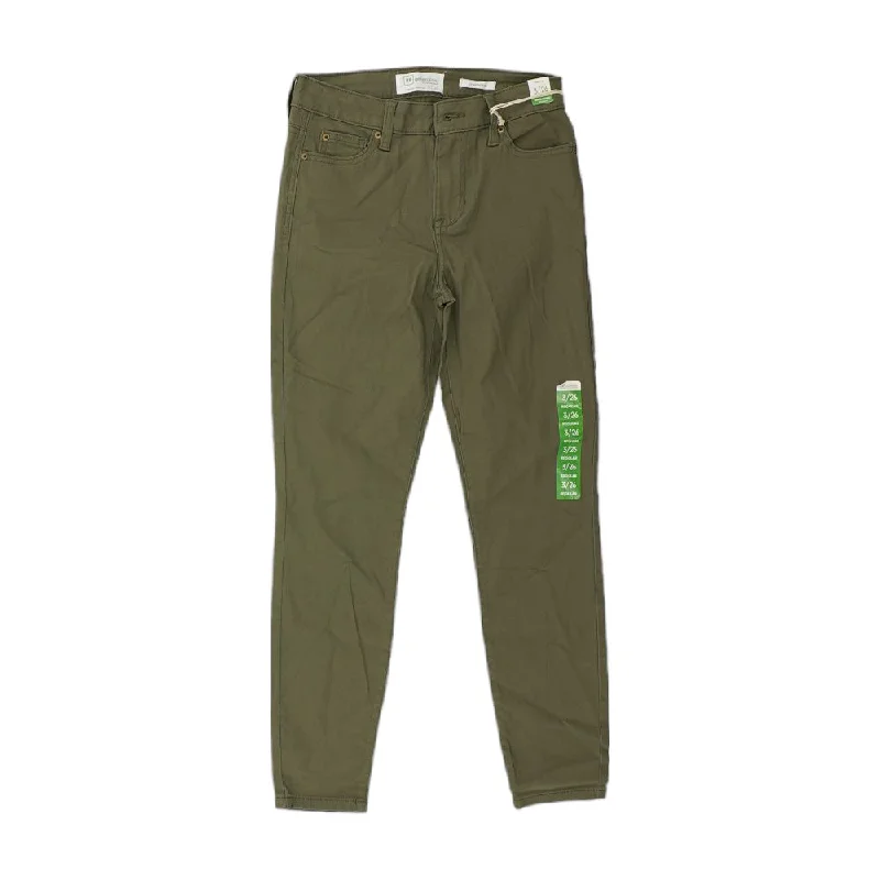 Olive Solid Five Pocket Pants