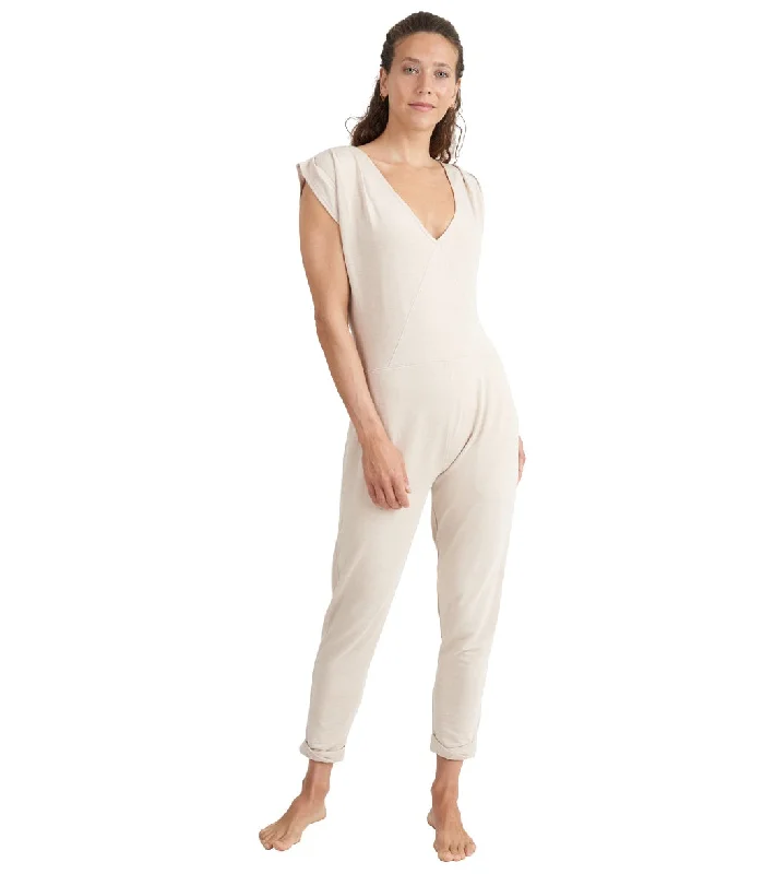 Thrive Societe Repose Jumpsuit Heather Oatmeal